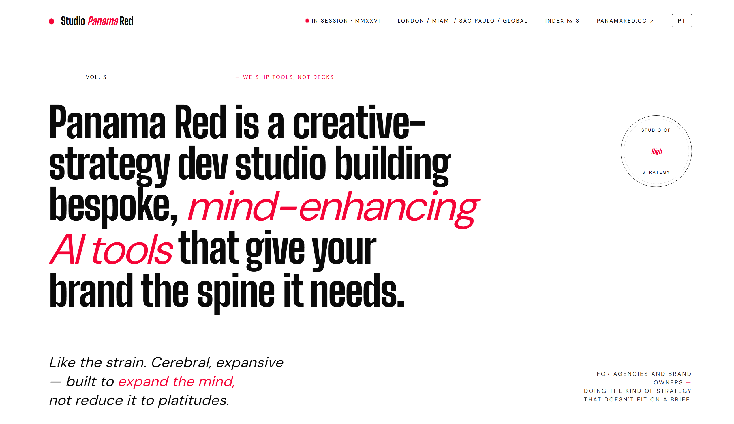 Panama Red — product UI